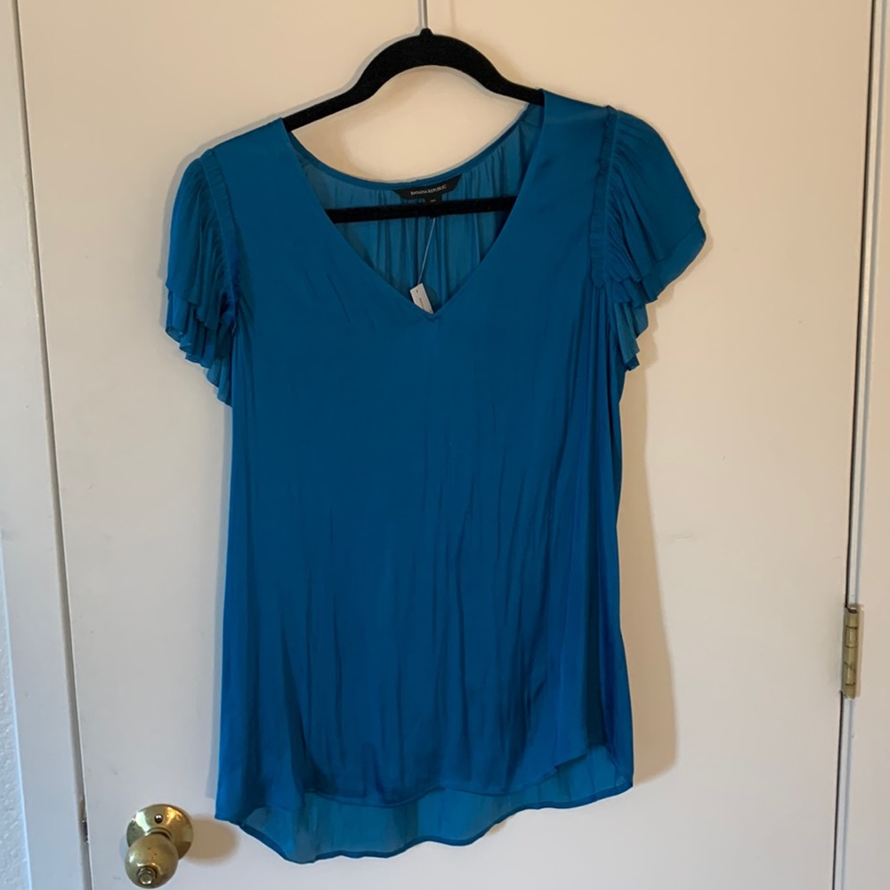 Dress shirt M Tall Dark Teal Blue Tags on still